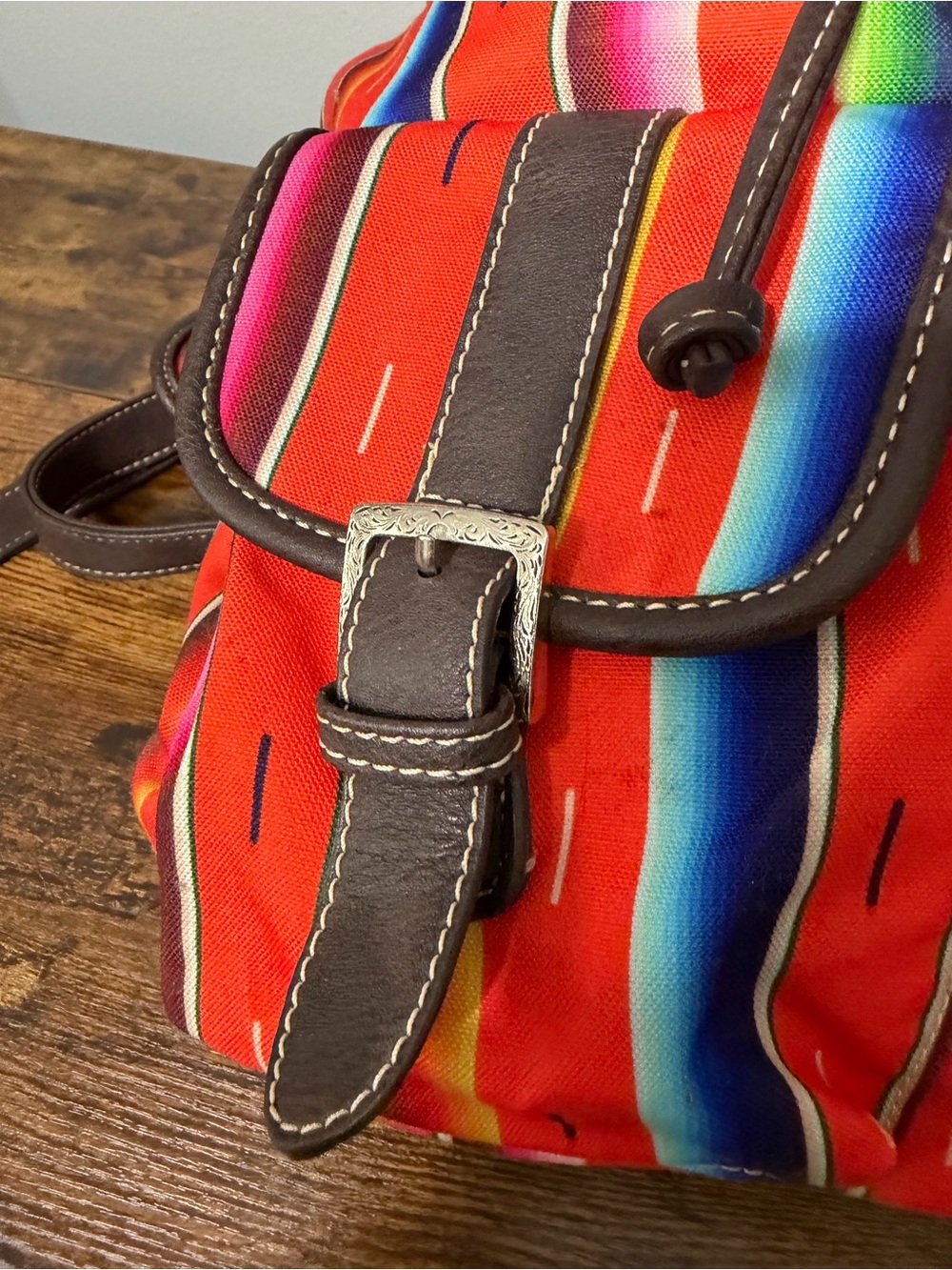 Montana West Colorful Santa Fe Sarape Backpack - Picture 7 of 16